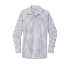 W644 Men's Long Sleeve Gingham Easy Care Dress Shirt 